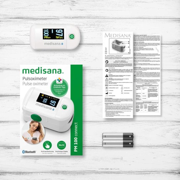 Medisana PM 100 Pulsoximeter Connect Blutsauerstoffsättigung mit Bluetooth