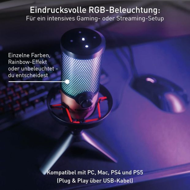 CHERRY UM 9.0 PRO USB Mikrofon mit RGB Gaming Microphone Streaming Podcast CHERRY UM 9.0 PRO USB Mikrofon mit RGB Gaming Microphone Streaming Podcast