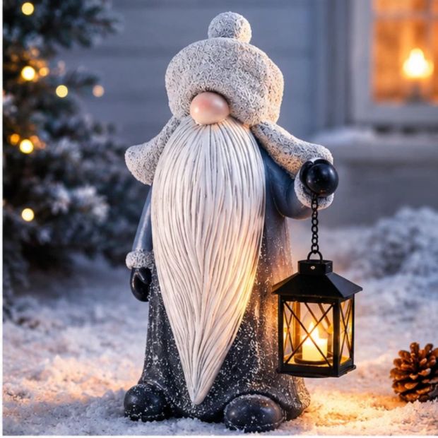 Weltbild Gartenzwerg 40 cm Gartenfigur Gartendeko mit Laterne Deko-Figur 