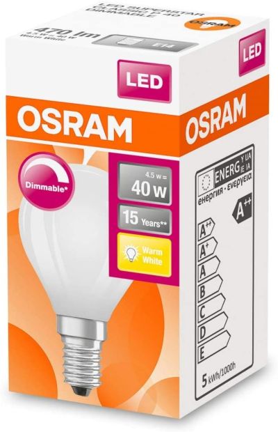 Osram LED Retrofit Classic Lampe  40W Leuchtmittel E14 Warmweiß [5er-Pack]