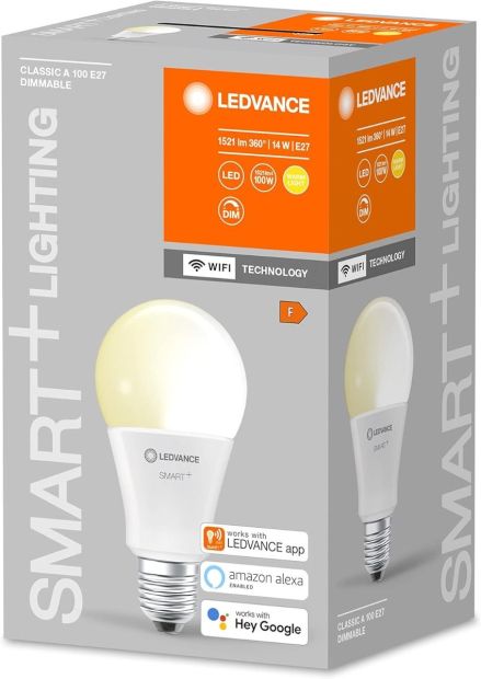 Ledvance Smart+ LED Lampe WiFi E27 Dimmbar Glühbirne 14W Warmweiß