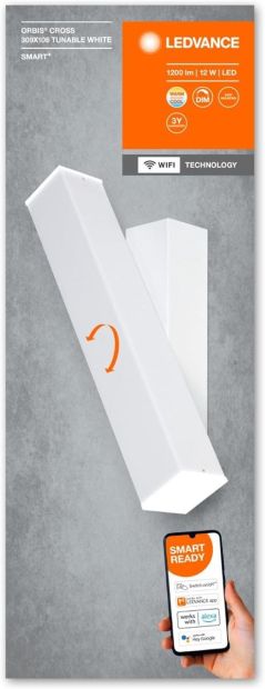 LEDVANCE SMART+ Orbis Cross LED Wandleuchte drehbar 12W Wandlampe 3000-6500K