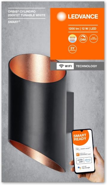 LEDVANCE ORBIS CYLINDRO SMART+ WiFi Wandlampe dimmbare LED 12W Leuchtmittel