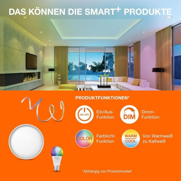 LEDVANCE SMART+ WiFi LED Planon Plus RGBTW Panelleuchte 18W dimmbar Deckenlampe