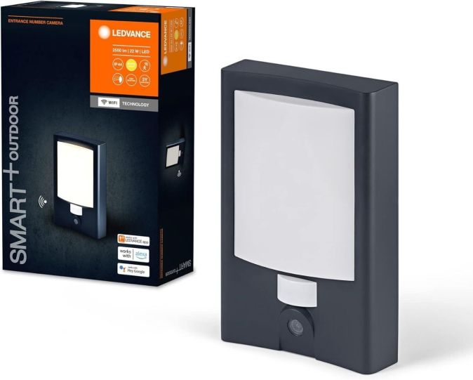 LEDVANCE SMART+ Outdoor WIFI Wandleuchte+Hausnummer & Kamera 