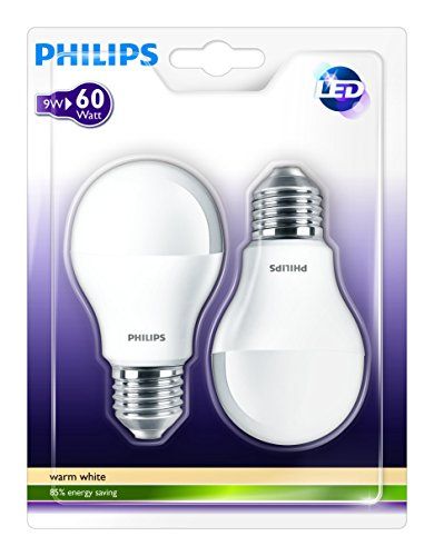Philips LED Lampe 60 Watt E27 Warmweiß Doppelpack Glühbirne Philips LED Lampe 60 Watt E27 Warmweiß Doppelpack Glühbirne