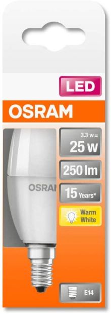 OSRAM LED STAR CLASSIC B Lampe mit E14 Warmweiss 25W-Glühbirne 