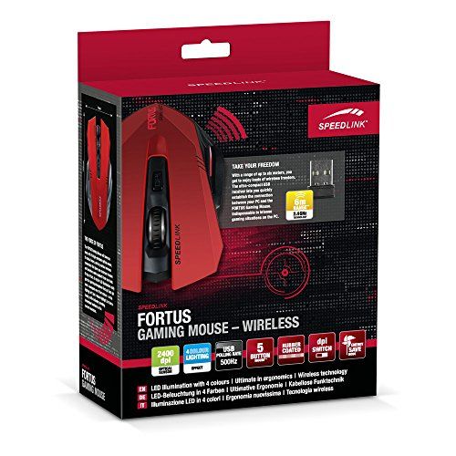 SPEEDLINK Fortus kabellose Gaming Maus (5-Tasten) rot/schwarz