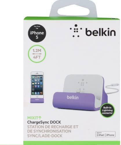 Belkin Lightning Lade/Sync-Dockingstation inkl1,2m USB-Kabel für iPhone lila Belkin Lightning Lade/Sync-Dockingstation inkl1,2m USB-Kabel für iPhone lila