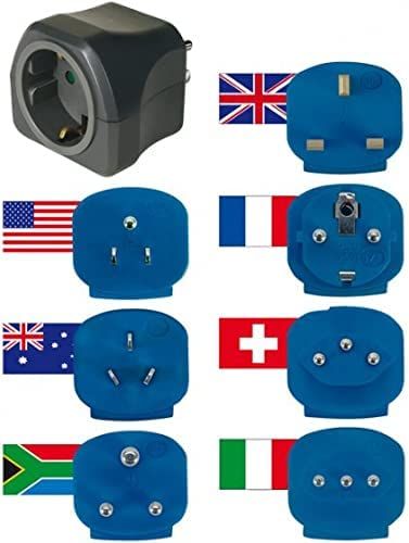Brennenstuhl Reisestecker-Set/Reiseadapter-Set Steckdosenadapter schwarz