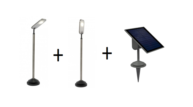 Lutec LED SUN CONNEC MINIS Set aus 2 x Leuchte und Solarpanel