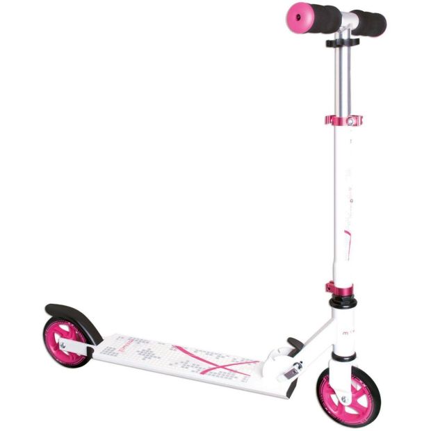 Muuwmi Aluminium Scooter 125mm Tretroller Höhenverstellbar Roller weiß-pink Muuwmi Aluminium Scooter 125mm Tretroller Höhenverstellbar Roller weiß-pink