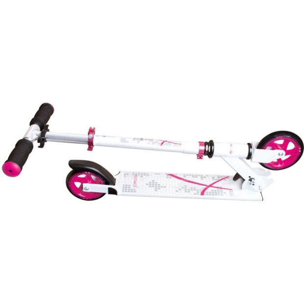 Muuwmi Aluminium Scooter 125mm Tretroller Höhenverstellbar Roller weiß-pink Muuwmi Aluminium Scooter 125mm Tretroller Höhenverstellbar Roller weiß-pink