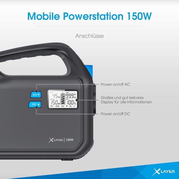 Xlayer 42000mAh Mobile Powerstation + 80W Solartasche Komplettset