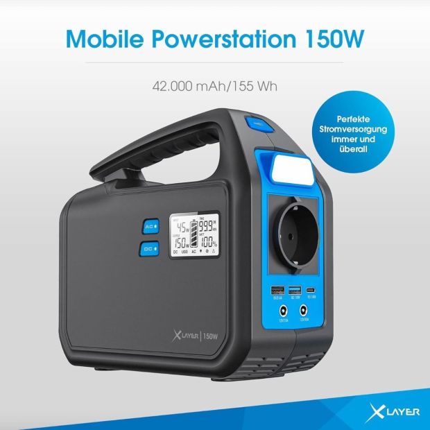 Xlayer 42000mAh Mobile Powerstation + 80W Solartasche Komplettset