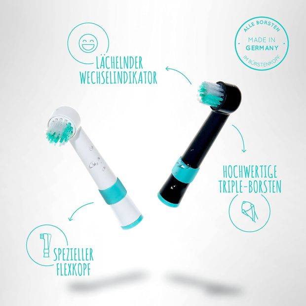Happybrush 8x  Aufsteckbürsten Zahnbürsten Ersatzzahnbürsten 