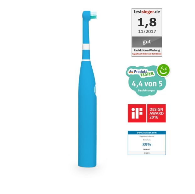 Happybrush Elektrische Zahnbürste inkl. Aufsteckbürste Timer + 2x Ersatzbürste