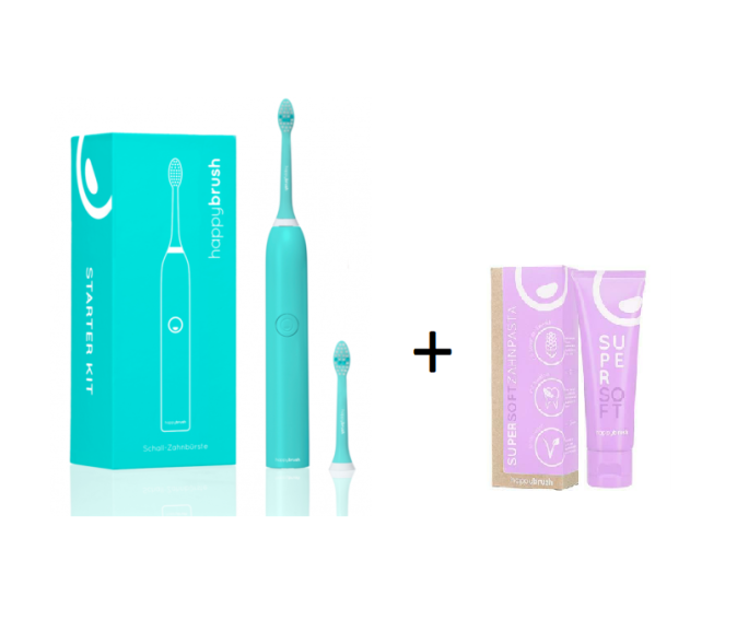 Happybrush Schallzahnbürste elektrische Schall Zahnbürste + Happybrush Zannpasta 