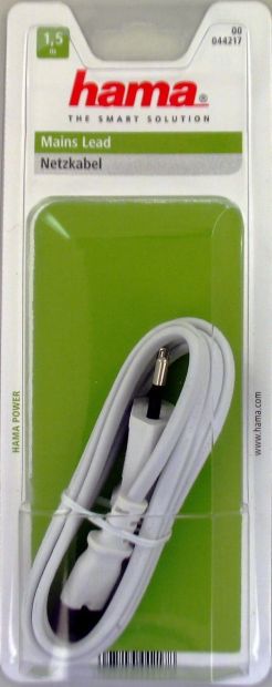 Hama Netzkabel mit flachem Eurostecker