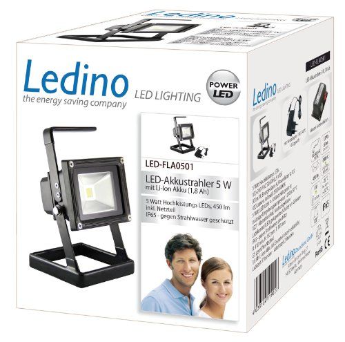 Ledino LED-Akkustrahler 5 W Li-Ionen Akku Ledino LED-Akkustrahler 5 W Li-Ionen Akku