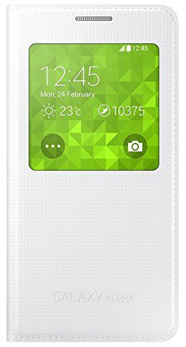 Samsung S-View Schutzhülle Flip Case für Samsung Galaxy Alpha - Weiß