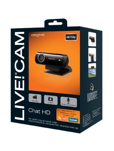 Creative (B-WARE) LIVE! Cam Chat HD USB-Webcam mit integriertem Mikrofon 