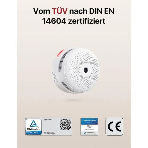 X-Sense XS01 Rauchmelder 10 Jahre Batterie Feuermelder 85dB