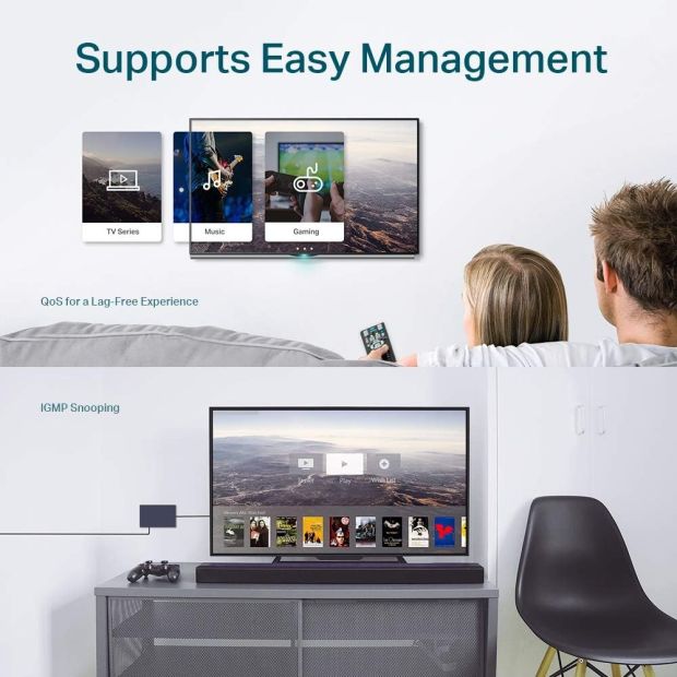 TP-Link TL-SG605E 5 Ports Smart Gigabit Netzwerk Switch Verteiler [B-WARE]