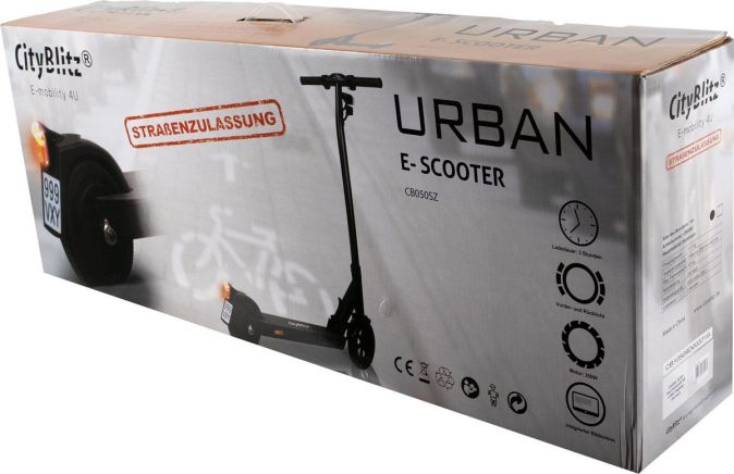 Cityblitz Urban E-Scooter 20 km/h Roller mit Straßenzulassung