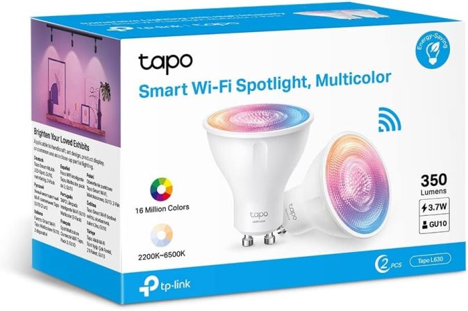 TP-Link Tapo L630 Smart WLAN Glühbirne GU10 50W Lampe dimmbar Leuchtmittel [2er] [B-WARE]