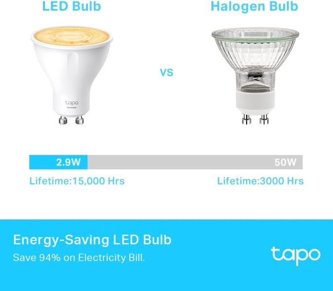 TP-Link Tapo L610 Smart WLAN Strahler GU10 2.9W Lampe dimmbar Leuchtmittel [2er] [B-WARE]