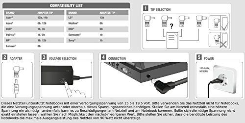 Speedlink PECOS (B-WARE) universelles Notebook-Netzteil Power Adapter 90 Watt