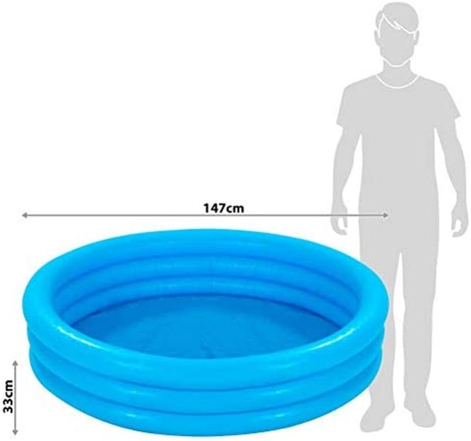Intex Kinderpool 3-Ring-Pool Crystal Blau Ø 147 cm