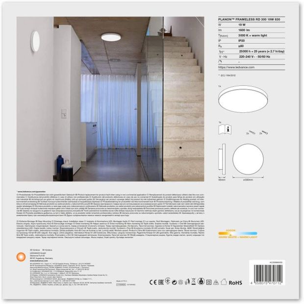 LEDVANCE LED Wandleuchte Deckenleuchte warmweiß LED Panel 