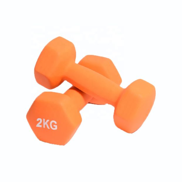 Fidusport Dumbbell Set Neopren Gusseisenkern  2er Set (2x2kg -Orange)