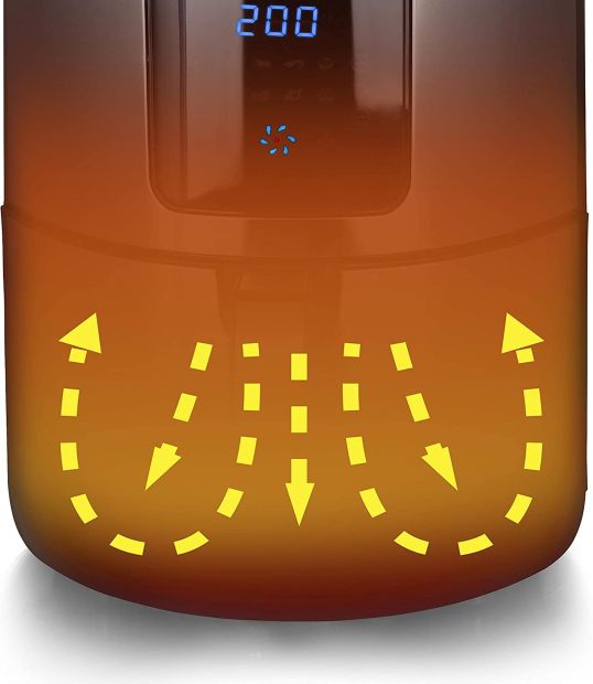 Emerio Heißluftfritteuse 1400W 5l fritieren Air fryer LED touch Display 7 Programme