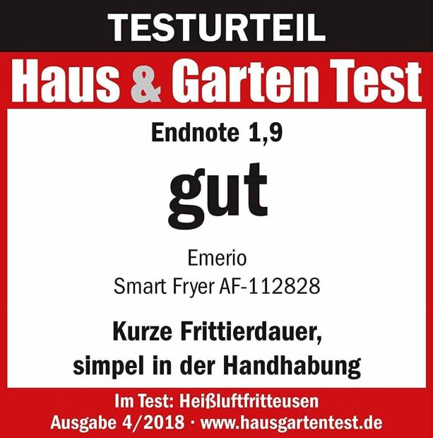 Emerio Heißluftfritteuse 1400W 3,6l Friteuse air smart fryer