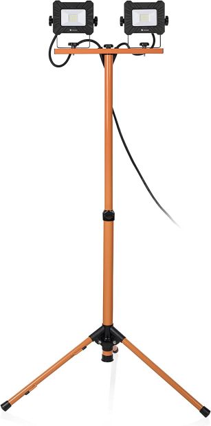 Smartwares LED Baustrahler mit Stativ Doppel Strahler Arbeitsleuchte Smartwares LED Baustrahler mit Stativ Doppel Strahler Arbeitsleuchte
