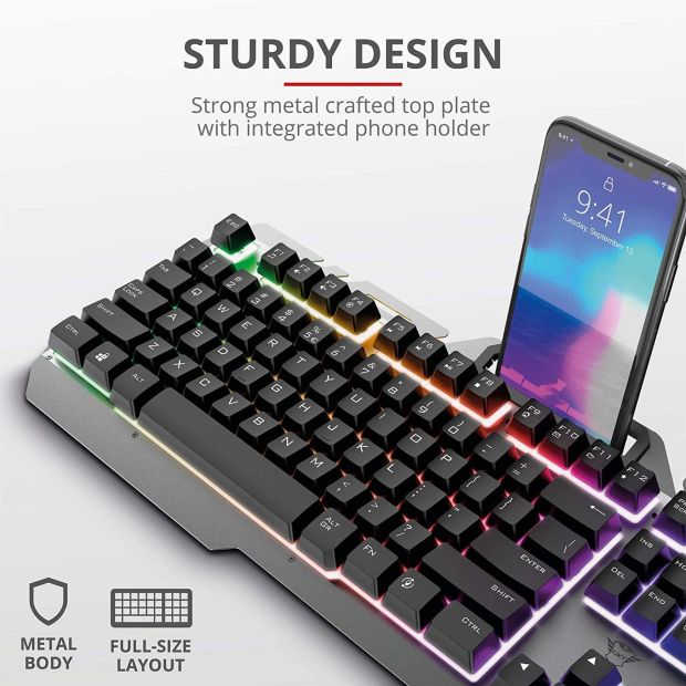 Trust GXT Gaming Tastatur mechanisch LED beleuchtet RGB QWERTZ DE Layout 