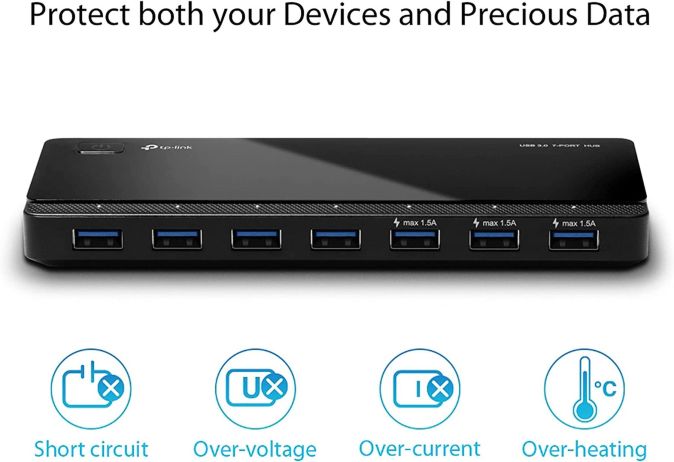 TP-Link UH700 7-Port USB 3.0 Verteiler Hub Highspeed 5 Gbit USB Adapter [B-WARE]