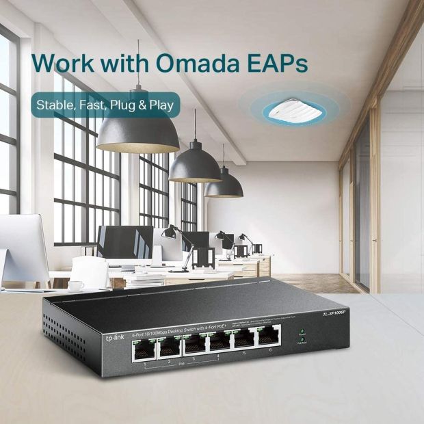 TP-Link TL-SF1006P 6-Port Netzwerk Switch PoE Ethernet Verteiler TP-Link TL-SF1006P 6-Port Netzwerk Switch PoE Ethernet Verteiler