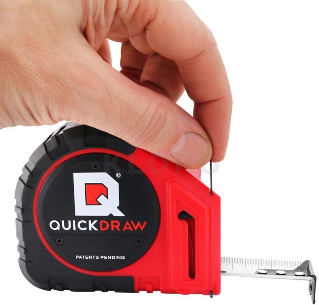 QUICKDRAW Bandmaß mit Grafit Marker 5 m  Bandmaß + Gratis Zusatz Ersatzminen