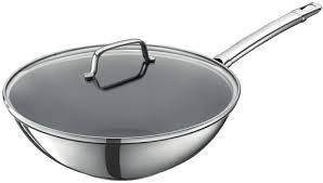 MasterChef WOK 28cm Edelstahl mit Deckel Teflon 