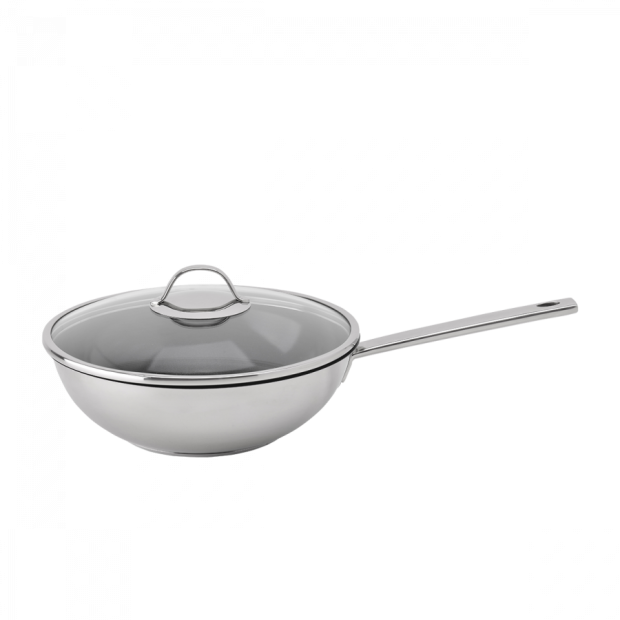 MasterChef WOK 28cm Edelstahl mit Deckel Teflon 