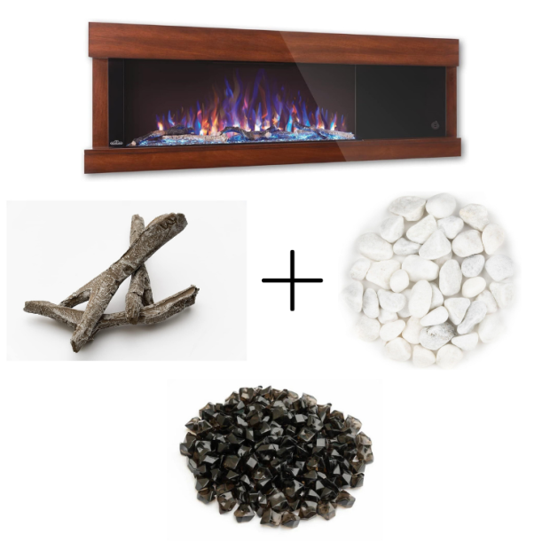Napoleon Premium Fire Elektro-Wandkamin 135cm mit Purview 32+38 Treibholz & Crystal Element dunkle Rauchkristalle & Weiß Kieselsteine Kamindeko Napoleon Premium Fire Elektro-Wandkamin 135cm mit Purview 32+38 Treibholz & Crystal Element dunkle Rauchkristalle & Weiß Kieselsteine Kamindeko