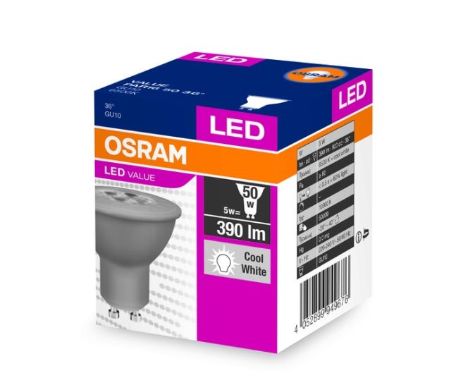 OSRAM LED-Lampe GU10 VALUE PAR16 50w Kaltweiß OSRAM LED-Lampe GU10 VALUE PAR16 50w Kaltweiß