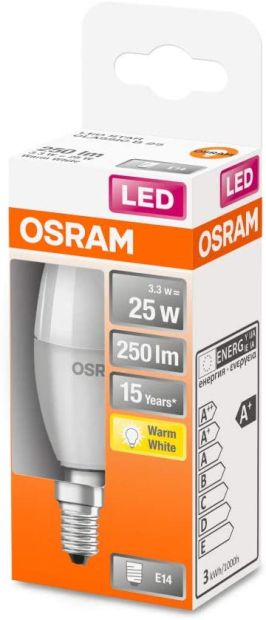 OSRAM LED STAR CLASSIC B Lampe mit E14 Warmweiss 25W-Glühbirne 