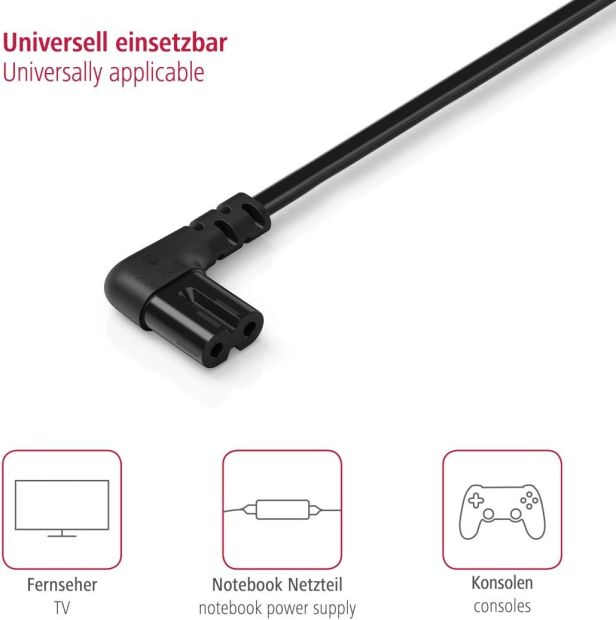 Hama Euro-Netzkabel 2-polig 5 m Schwarz Hama Euro-Netzkabel 2-polig 5 m Schwarz