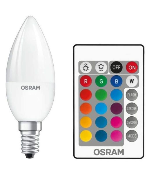 OSRAM LED Retrofit RGBW Lampen mit Fernbedienung Warmweiß 25 W E14 Kerzenform OSRAM LED Retrofit RGBW Lampen mit Fernbedienung Warmweiß 25 W E14 Kerzenform