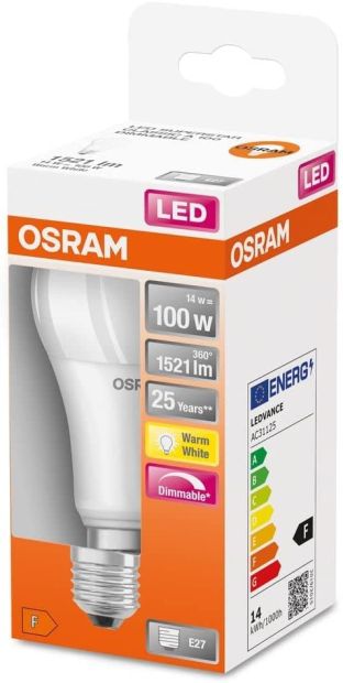 OSRAM LED SUPERSTAR CLASSIC A Dimmbare LED Lampe mit E27 100W-Glühbirne 